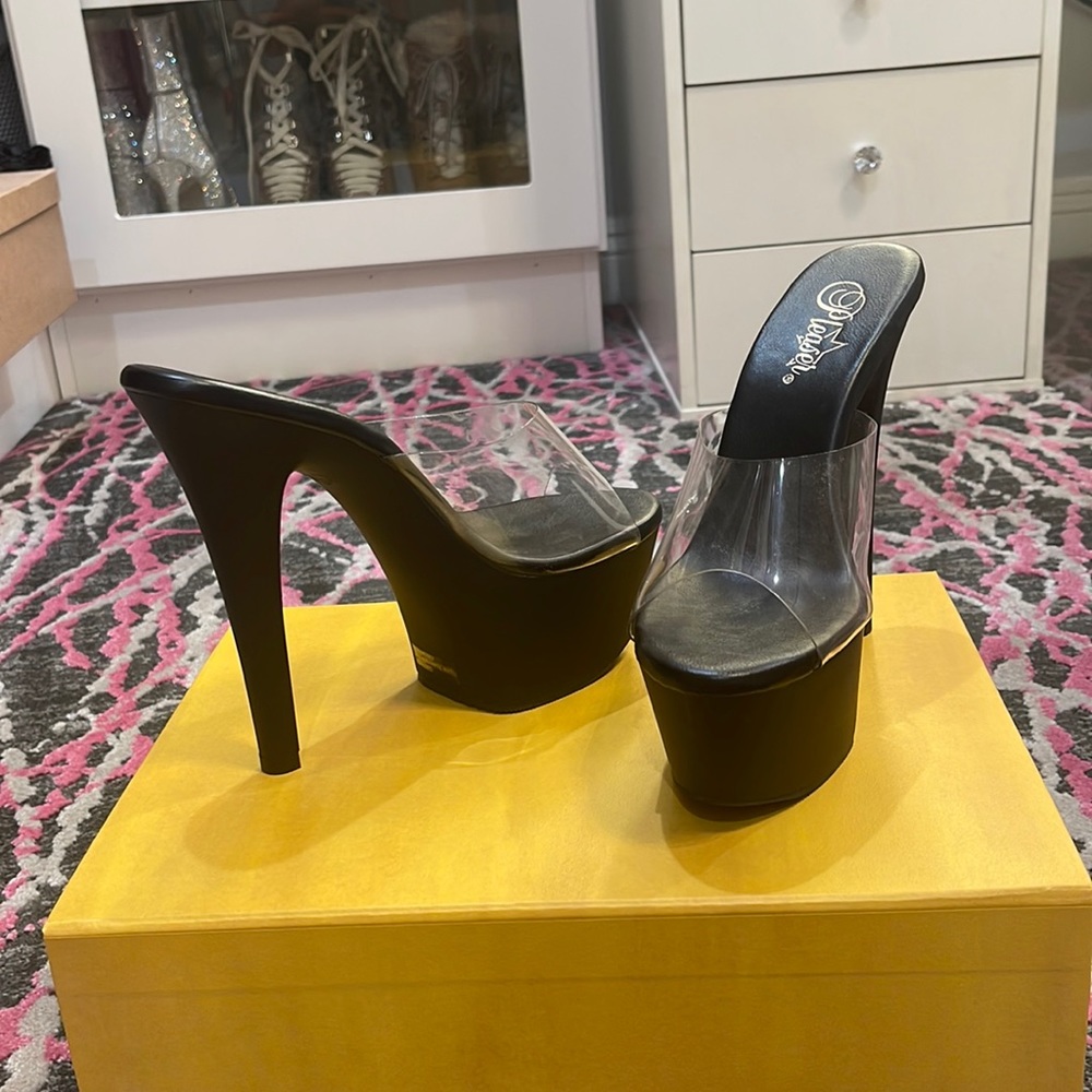 Pleaser black platform heels. Never worn size 8
